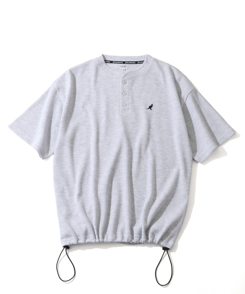 KANGOL(カンゴール)の「【KANGOL/カンゴール】別注 ワッフル ロゴ刺繍 ヘンリーネック Tシャツ(Tシャツ/カットソー・メンズ・カーキ/ブラック/オフホワイト/チャコールグレー/アッシュグレー/ネイビー・M/XL/L)」の10枚目の写真