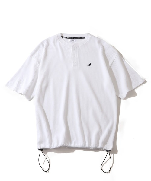KANGOL(カンゴール)の「【KANGOL/カンゴール】別注 ワッフル ロゴ刺繍 ヘンリーネック Tシャツ(Tシャツ/カットソー・メンズ・カーキ/ブラック/オフホワイト/チャコールグレー/アッシュグレー/ネイビー・M/XL/L)」の7枚目の写真
