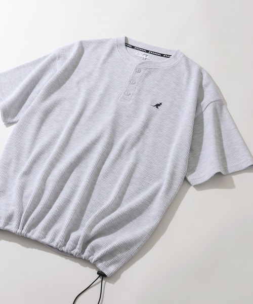 KANGOL(カンゴール)の「【KANGOL/カンゴール】別注 ワッフル ロゴ刺繍 ヘンリーネック Tシャツ(Tシャツ/カットソー・メンズ・カーキ/ブラック/オフホワイト/チャコールグレー/アッシュグレー/ネイビー・M/XL/L)」の17枚目の写真
