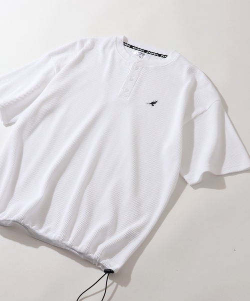 KANGOL(カンゴール)の「【KANGOL/カンゴール】別注 ワッフル ロゴ刺繍 ヘンリーネック Tシャツ(Tシャツ/カットソー・メンズ・カーキ/ブラック/オフホワイト/チャコールグレー/アッシュグレー/ネイビー・M/XL/L)」の14枚目の写真