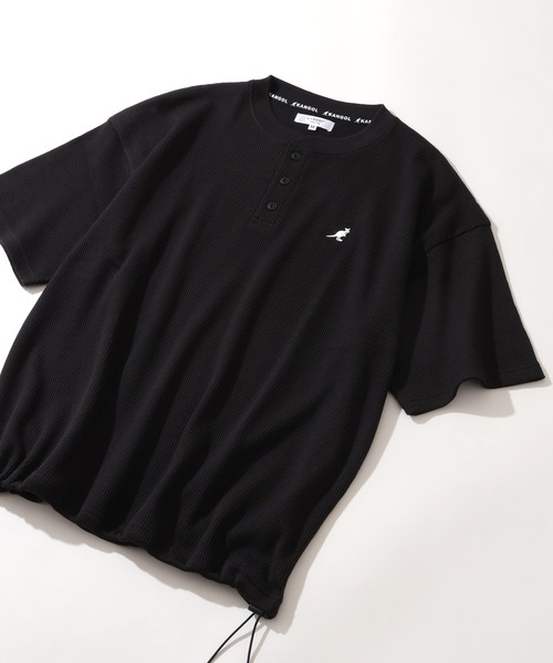 KANGOL(カンゴール)の「【KANGOL/カンゴール】別注 ワッフル ロゴ刺繍 ヘンリーネック Tシャツ(Tシャツ/カットソー・メンズ・カーキ/ブラック/オフホワイト/チャコールグレー/アッシュグレー/ネイビー・M/XL/L)」の15枚目の写真