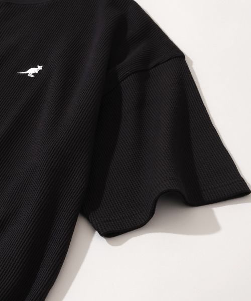 KANGOL(カンゴール)の「【KANGOL/カンゴール】別注 ワッフル ロゴ刺繍 ヘンリーネック Tシャツ(Tシャツ/カットソー・メンズ・カーキ/ブラック/オフホワイト/チャコールグレー/アッシュグレー/ネイビー・M/XL/L)」の22枚目の写真