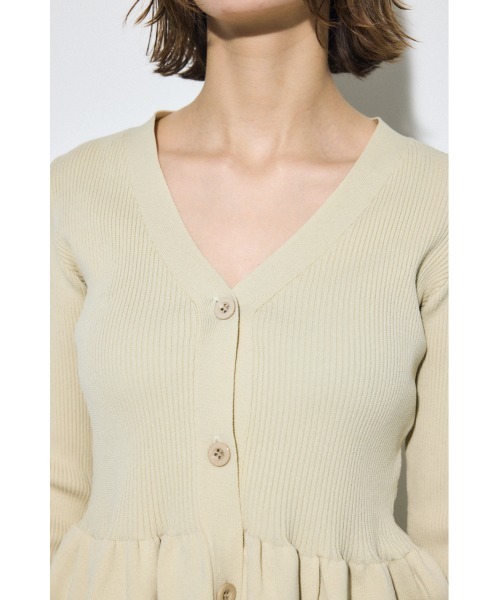 AZUL by moussy(アズールバイマウジー)の「ペプラムカーディガン(カーディガン/ボレロ・レディース・ブラック/アイボリー/グレー・FREE)」の9枚目の写真