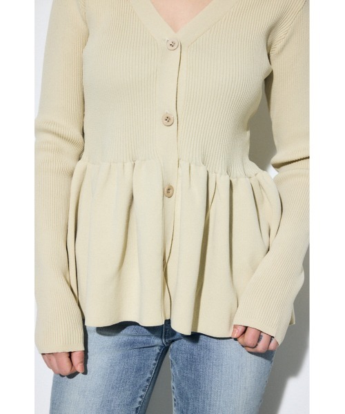 AZUL by moussy(アズールバイマウジー)の「ペプラムカーディガン(カーディガン/ボレロ・レディース・ブラック/アイボリー/グレー・FREE)」の10枚目の写真