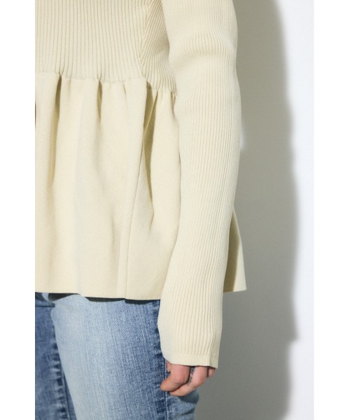 AZUL by moussy(アズールバイマウジー)の「ペプラムカーディガン(カーディガン/ボレロ・レディース・ブラック/アイボリー/グレー・FREE)」の11枚目の写真