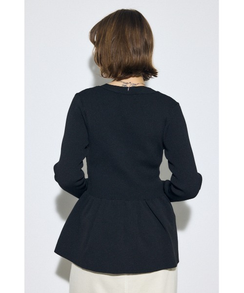 AZUL by moussy(アズールバイマウジー)の「ペプラムカーディガン(カーディガン/ボレロ・レディース・ブラック/アイボリー/グレー・FREE)」の15枚目の写真