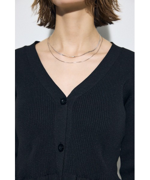 AZUL by moussy(アズールバイマウジー)の「ペプラムカーディガン(カーディガン/ボレロ・レディース・ブラック/アイボリー/グレー・FREE)」の17枚目の写真