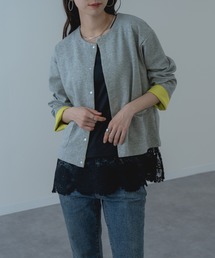 refinedworks | 【refinedworks】配色 が可愛い ダブルフェイス カーディガン(カーディガン/ボレロ)
