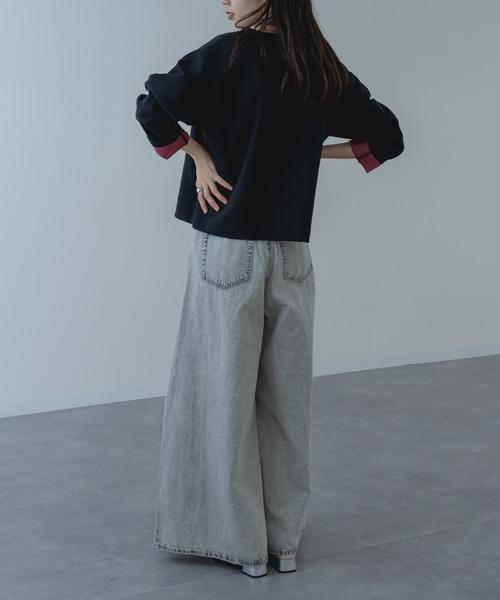 refinedworks(リファインドワークス)の「【refinedworks】配色 が可愛い ダブルフェイス カーディガン(カーディガン/ボレロ・レディース・ブラック/グレー・FREE)」の22枚目の写真
