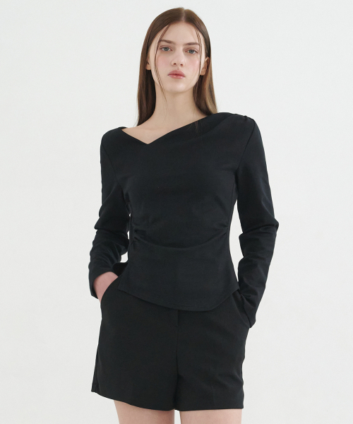 MICANE(ミケーネ)の「メリーシャーリングスリットTシャツ(Tシャツ/カットソー・レディース・ブラック/アイボリー/チャコール・SMALL/MEDIUM/LARGE/X-LARGE)」の16枚目の写真