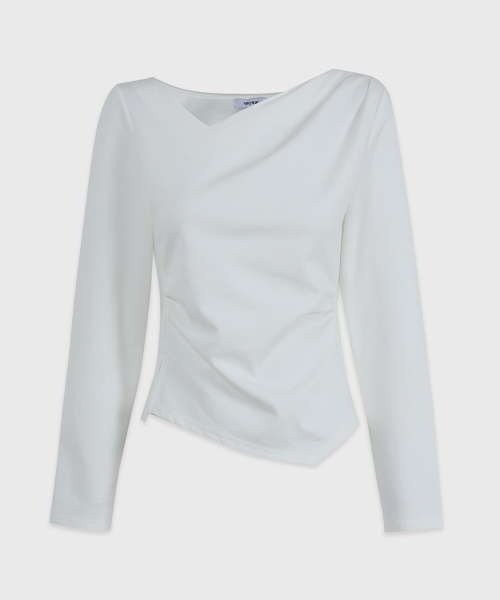 MICANE(ミケーネ)の「メリーシャーリングスリットTシャツ(Tシャツ/カットソー・レディース・ブラック/アイボリー/チャコール・SMALL/MEDIUM/LARGE/X-LARGE)」の7枚目の写真