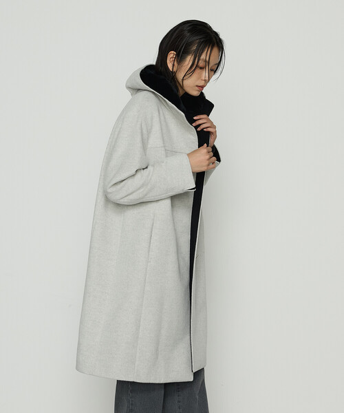 K.T KIYOKO TAKASE(キヨコタカセ)の「〔 TALLサイズ 〕 アンゴラウール スタンドフーデットコート(その他アウター・レディース・ブラウン・15号)」の4枚目の写真