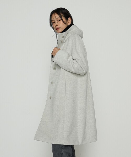 K.T KIYOKO TAKASE(キヨコタカセ)の「〔 TALLサイズ 〕 アンゴラウール スタンドフーデットコート(その他アウター・レディース・ブラウン・15号)」の6枚目の写真