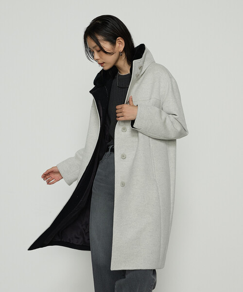 K.T KIYOKO TAKASE(キヨコタカセ)の「〔 TALLサイズ 〕 アンゴラウール スタンドフーデットコート(その他アウター・レディース・ブラウン・15号)」の7枚目の写真