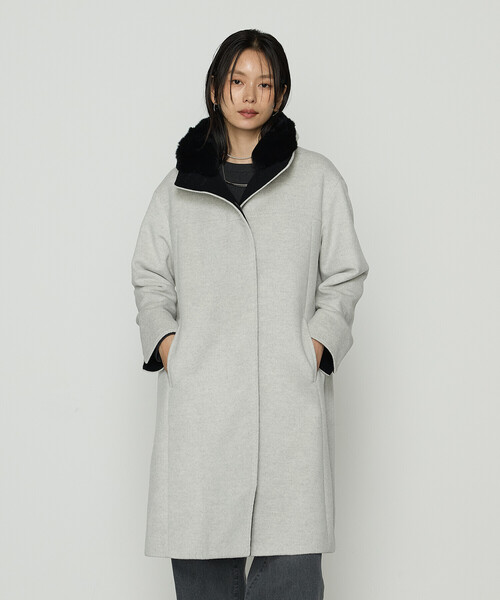 K.T KIYOKO TAKASE(キヨコタカセ)の「〔 TALLサイズ 〕 アンゴラウール スタンドフーデットコート(その他アウター・レディース・ブラウン・15号)」の9枚目の写真