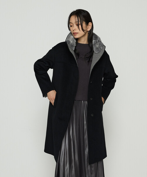 K.T KIYOKO TAKASE(キヨコタカセ)の「〔 TALLサイズ 〕 アンゴラウール スタンドフーデットコート(その他アウター・レディース・ブラウン・15号)」の16枚目の写真