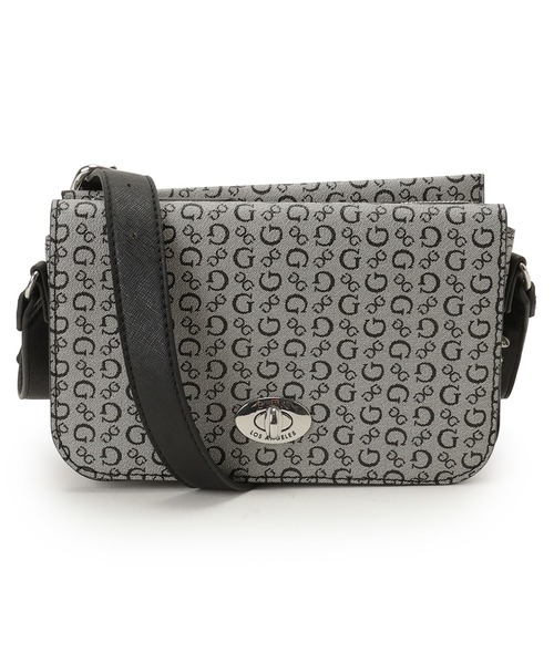 Guess(ゲス)の「BURNABY Mini Crossbody Flap ショルダーバッグ(ショルダーバッグ・レディース・ホワイト/ブラック・ONE SIZE)」の1枚目の写真