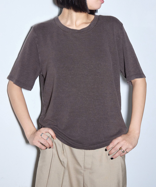 CITYSHOP(シティーショップ)の「JUNGMAVEN DAKOTA 100% HEMP TEE:Tシャツ(Tシャツ/カットソー・レディース・ブラウン・SMALL)」の1枚目の写真