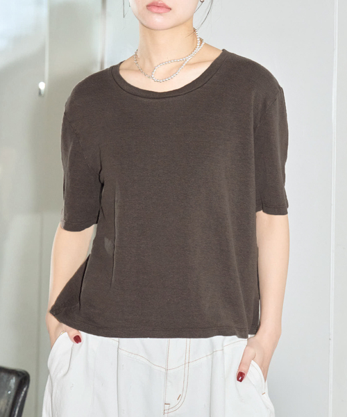 CITYSHOP(シティーショップ)の「JUNGMAVEN DAKOTA 100% HEMP TEE:Tシャツ(Tシャツ/カットソー・レディース・ブラウン・SMALL)」の4枚目の写真