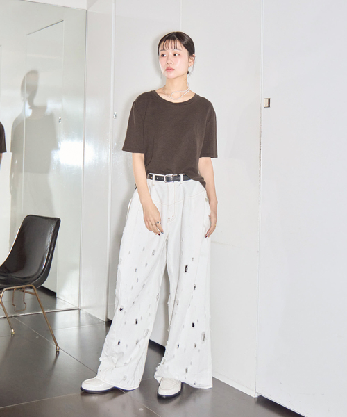 CITYSHOP(シティーショップ)の「JUNGMAVEN DAKOTA 100% HEMP TEE:Tシャツ(Tシャツ/カットソー・レディース・ブラウン・SMALL)」の7枚目の写真