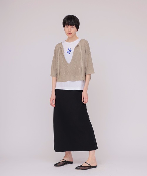 DRESSLAVE(ドレスレイブ)の「linen relax 2way pullover(リネンリラックス2ウェイプルオーバー)(ニット/セーター・レディース・ベージュ/ブラウン・38)」の20枚目の写真