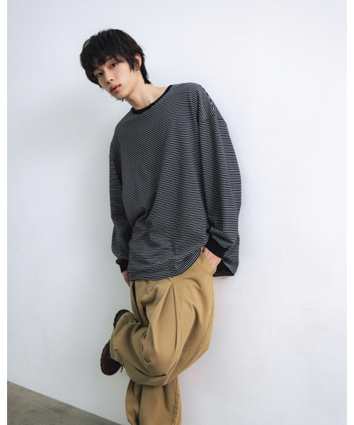 ANGLAN（アングラン）の「Essential Layer Long Sleeve - Striped（Tシャツ/カットソー・メンズ・その他・1/2）」の4枚目の写真