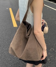 スエード風ワンハンドルショルダーバッグ/ワンショルダー/レオパード/A4収納可