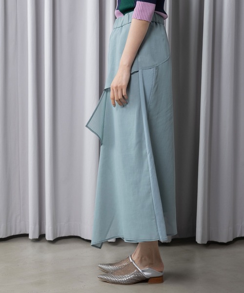 MARECHAL TERRE(マルシャルテル)の「コンビネーションデザインスカート(スカート・レディース・ネイビー/セージグリーン/ライトベージュ/ブラック・MEDIUM)」の14枚目の写真