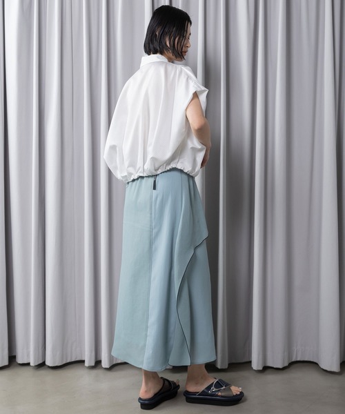 MARECHAL TERRE(マルシャルテル)の「コンビネーションデザインスカート(スカート・レディース・ネイビー/セージグリーン/ライトベージュ/ブラック・MEDIUM)」の15枚目の写真