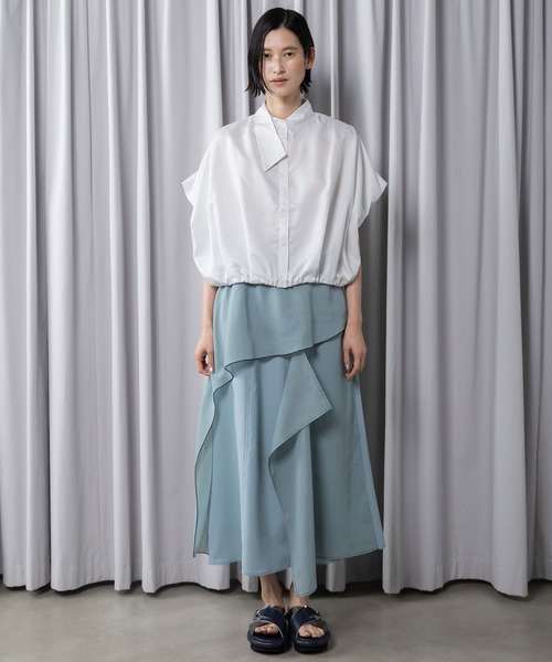 MARECHAL TERRE(マルシャルテル)の「コンビネーションデザインスカート(スカート・レディース・ネイビー/セージグリーン/ライトベージュ/ブラック・MEDIUM)」の17枚目の写真