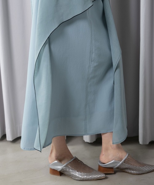 MARECHAL TERRE(マルシャルテル)の「コンビネーションデザインスカート(スカート・レディース・ネイビー/セージグリーン/ライトベージュ/ブラック・MEDIUM)」の21枚目の写真