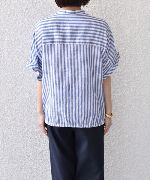 SHIPS Colors(シップス カラーズ)の「SHIPS Colors:〈洗濯機可能〉ユーロリネン (EURO Linen) ドロスト シャツ2◇(シャツ/ブラウス・レディース・ライトブルー/イエロー/ブラック/ブルー/オフホワイト・ONE SIZE)」の17枚目の写真