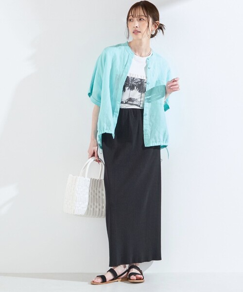 SHIPS Colors(シップス カラーズ)の「SHIPS Colors:〈洗濯機可能〉ユーロリネン (EURO Linen) ドロスト シャツ2◇(シャツ/ブラウス・レディース・ライトブルー/イエロー/ブラック/ブルー/オフホワイト・ONE SIZE)」の22枚目の写真