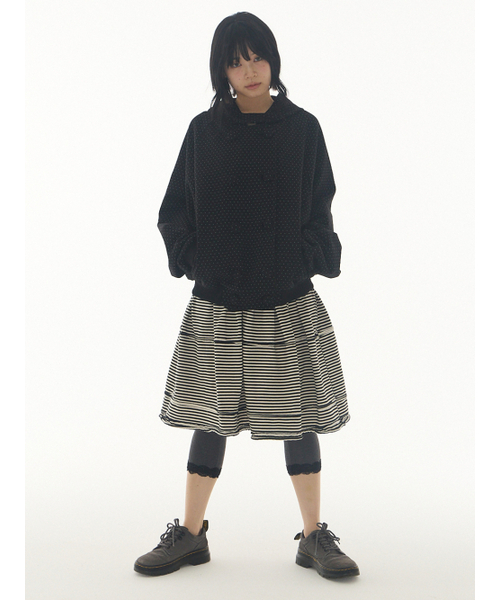 EXPIRED GIRL(エクスパイアードガール)の「Open Edge Midi Skirt Stripe(スカート・レディース・その他・FREE)」の1枚目の写真