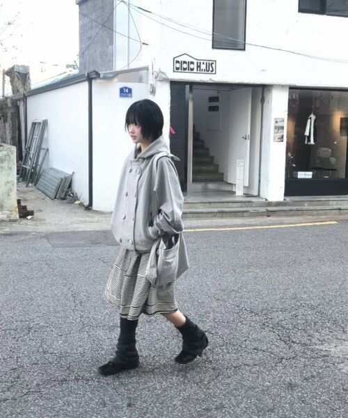 EXPIRED GIRL(エクスパイアードガール)の「Open Edge Midi Skirt Stripe(スカート・レディース・その他・FREE)」の6枚目の写真