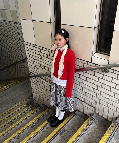 EXPIRED GIRL(エクスパイアードガール)の「Open Edge Midi Skirt Stripe(スカート・レディース・その他・FREE)」の8枚目の写真