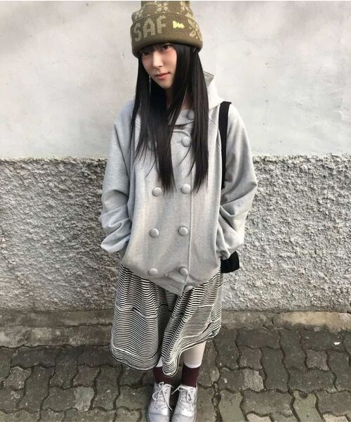 EXPIRED GIRL(エクスパイアードガール)の「Open Edge Midi Skirt Stripe(スカート・レディース・その他・FREE)」の9枚目の写真