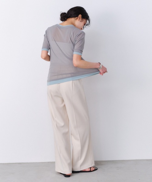 Shelly island(シェリーアイランド)の「パワーメッシュシアーバイカラーTシャツ(Tシャツ/カットソー・レディース・ピンク/グレー/ブラック/ホワイト・FREE)」の15枚目の写真