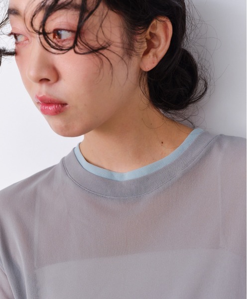 Shelly island(シェリーアイランド)の「パワーメッシュシアーバイカラーTシャツ(Tシャツ/カットソー・レディース・ピンク/グレー/ブラック/ホワイト・FREE)」の16枚目の写真