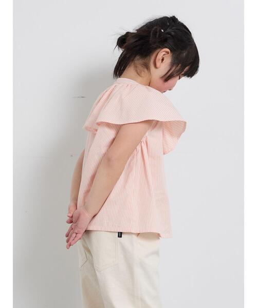 Samansa Mos2 Lagom（サマンサモスモスラーゴム）の「☆ストライプ柄ビッグカラーブラウス(セットアップ可)（シャツ/ブラウス・キッズ・レッド/ブルー・100/110/120/95/130）」の14枚目の写真