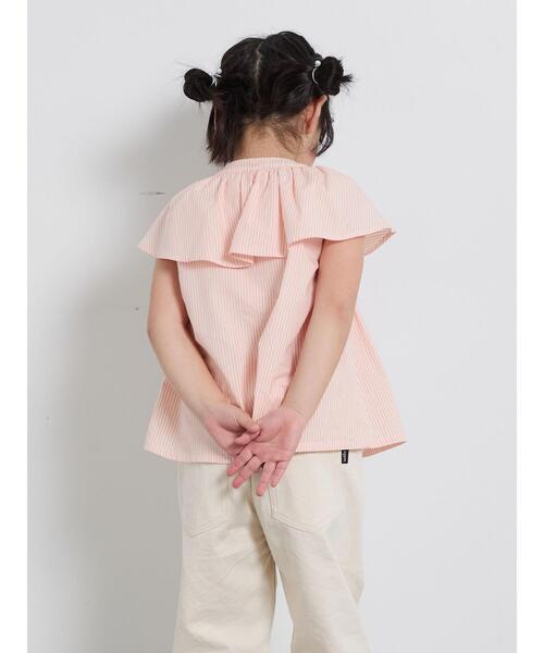 Samansa Mos2 Lagom（サマンサモスモスラーゴム）の「☆ストライプ柄ビッグカラーブラウス(セットアップ可)（シャツ/ブラウス・キッズ・レッド/ブルー・100/110/120/95/130）」の15枚目の写真