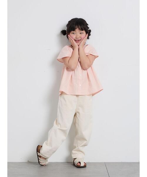 Samansa Mos2 Lagom（サマンサモスモスラーゴム）の「☆ストライプ柄ビッグカラーブラウス(セットアップ可)（シャツ/ブラウス・キッズ・レッド/ブルー・100/110/120/95/130）」の16枚目の写真