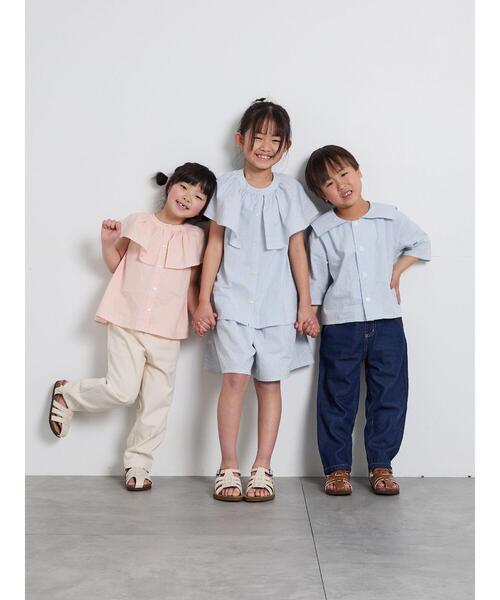 Samansa Mos2 Lagom（サマンサモスモスラーゴム）の「☆ストライプ柄ビッグカラーブラウス(セットアップ可)（シャツ/ブラウス・キッズ・レッド/ブルー・100/110/120/95/130）」の20枚目の写真