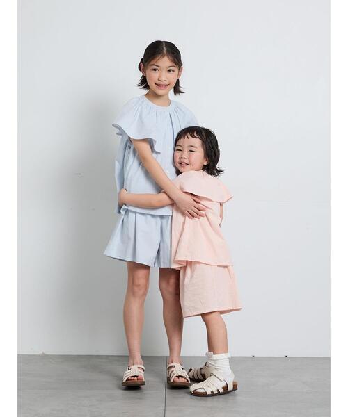 Samansa Mos2 Lagom（サマンサモスモスラーゴム）の「☆ストライプ柄ビッグカラーブラウス(セットアップ可)（シャツ/ブラウス・キッズ・レッド/ブルー・100/110/120/95/130）」の21枚目の写真