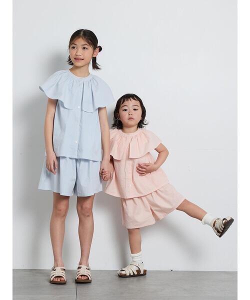 Samansa Mos2 Lagom（サマンサモスモスラーゴム）の「☆ストライプ柄ビッグカラーブラウス(セットアップ可)（シャツ/ブラウス・キッズ・レッド/ブルー・100/110/120/95/130）」の22枚目の写真