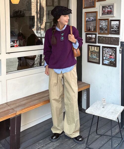 KNITTED（ニッティド）の「シェギドック ウール100% ラウンドニット LAVENDER（ニット/セーター・レディース・その他・LARGE/MEDIUM/X-LARGE）」の22枚目の写真