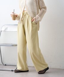 CIAOPANIC TYPY | 【接触冷感/5サイズ展開】テックリネンウエスト紐ベルトワイドイージースラックス(その他パンツ)