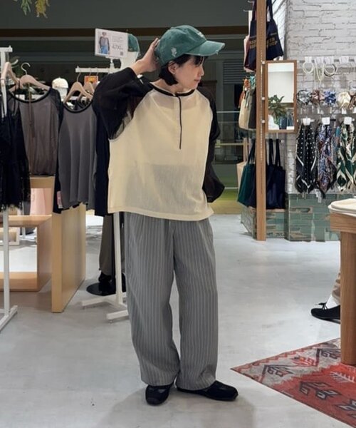 CIAOPANIC TYPY(チャオパニックティピー)の「【接触冷感/5サイズ展開】テックリネンウエスト紐ベルトワイドイージースラックス(その他パンツ・レディース・グレー/ベージュ/イエロー/アイボリー/ブラック・X-SMALL/MEDIUM/SMALL/X-LARGE/LARGE)」の7枚目の写真