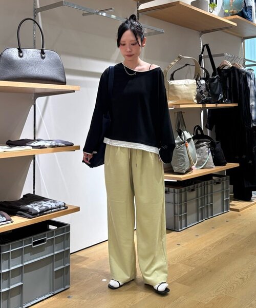 CIAOPANIC TYPY(チャオパニックティピー)の「【接触冷感/5サイズ展開】テックリネンウエスト紐ベルトワイドイージースラックス(その他パンツ・レディース・グレー/ベージュ/イエロー/アイボリー/ブラック・X-SMALL/MEDIUM/SMALL/X-LARGE/LARGE)」の11枚目の写真