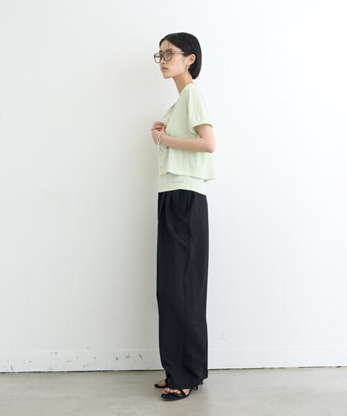 CIAOPANIC TYPY(チャオパニックティピー)の「【接触冷感/5サイズ展開】テックリネンウエスト紐ベルトワイドイージースラックス(その他パンツ・レディース・グレー/ベージュ/イエロー/アイボリー/ブラック・X-SMALL/MEDIUM/SMALL/X-LARGE/LARGE)」の21枚目の写真